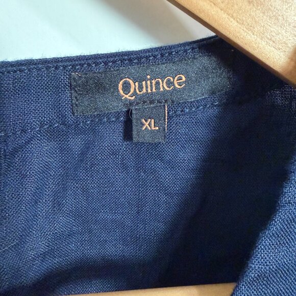 Quince 100% European Linen Tank Top. Color: Deep Navy Blue XL - Picture 3 of 6